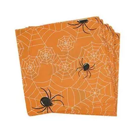 202009 Anyneo 60 Count Orange Spider Paper Napkins - Disposable Dinner For Halloween