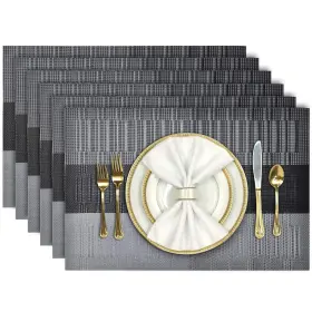 Aopm01 Aofmee Placemats Set Of 6 Heat Resistant Place Black