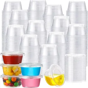 Aslb-2c-400 Aozita 400 Set 2 Oz Jello Shot Cups With Lids Stackable Food Safe Disposable Pl