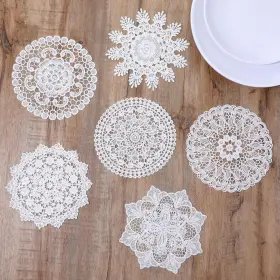 Y9df5z3me Aozuo 613467 1 6pcs White Vintage Crochet Doilies 6 Inch Round Lace 15cm/5.9in
