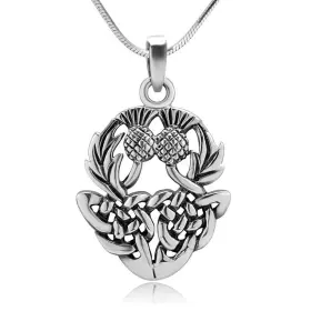 Nc-003 Apex Crafted Sterling Silver Beautiful Scottish Thistly Cirsium Flower Scotland National S