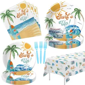 Aws000459 Apowbls Surfs Up Birthday Party Decorations Tableware For Boys - Summer Beach Wave Surf