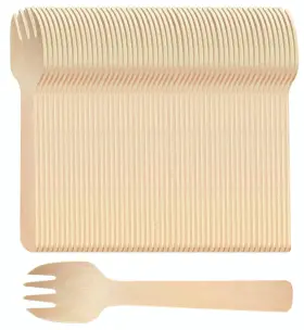 Aq-2305050959 Aqsxo 200pcs 4 Inch Mini Wooden Forks Biodegradable Compostable Birchwood Food Gr