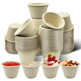 Arcccky-202408090003 Arcccky 150 Pack Small Disposable Compostable Bowls Natural Bagasse Heavy-duty 4 O