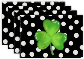 Ap254-18 Arkeny St Patricks Day Placemats 12x18 Set Of 4 - 12 Inch X18 Black