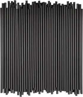 Armrouns Ds-10in 100 Pack Plastic Straws 10 Inch Long Disposable Straw Black