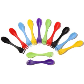 Arroyner 763032149368 12pcs Plastic Sporks Tritan 3 In 1 Travel Fork For Camping Home Re