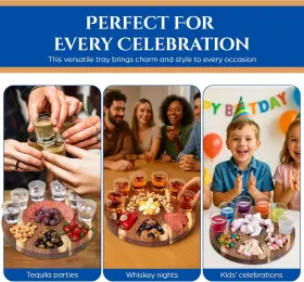 X004l06yzb Artimun Tequila Shot Glasses Wooden Charcuterie Boards With Six Drinking