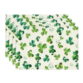 Placemat-patrick-4pc-3045-009 Artoid Mode Lucky Shamrock St. Patricks Day Placemats For Dining Table 12 X 18 Inch Seaso