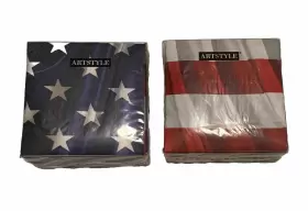 Artstyle 039938431945 Us Flag Paper Napkins 120 Count 3 Ply American July 4th Stars Stripes Lunch