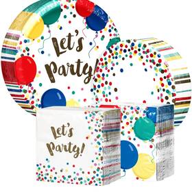 Artstyle 445024514547 Paper Plate And Napkin Bundle Confetti Celebration 200-count
