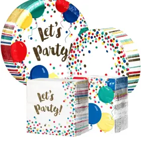 Artstyle 445024514547 Paper Plate And Napkin Bundle Confetti Celebration 200-count