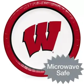Artstyle 708450524526 Ncaa Paper Plates 10 Inch 85 Ct. Wisconsin Badgers