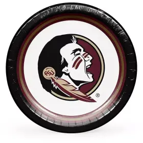 990037644 Artstyle Ncaa Florida State Seminoles Paper Plates Microwave Safe Bulk Oval 85 Ct