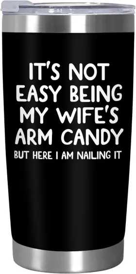 Qtr1028pn Arvexo Fathers Day Gifts From Wife - 20 Oz Stainless Steel 20oz Black Arm Candy