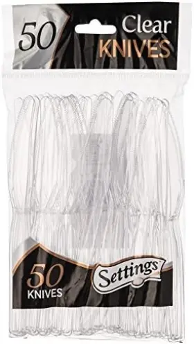 As Shown 812514016381 Plastic Clear Knives 50 Count