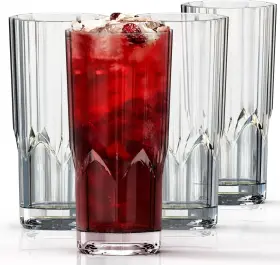 Sxl-000 Asashizen Plastic Tumblers Stackable Set Of 4 Acrylic Drinking 12.85oz Transparent