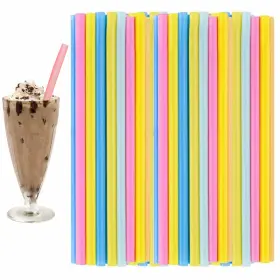 Atb 795735330104 48 Pc Milkshake Straws Bpa Free Jumbo Smoothie Drinking Party Neon Large Wide