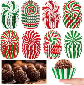 125-7247 Augsun 800pcs Christmas Mini Cupcake Liners Candy Multicolor