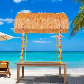 H-004y Auihiay Tiki Bar Hut Kit Includes Reusable Luau Party Flower Garl