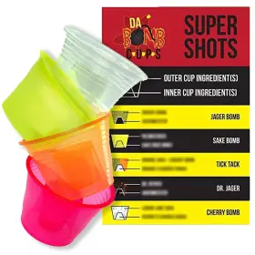 Avant Grub 195759004307 Super Fun Durable Jager Bomb Shot Cups 150pk. 4 Color Disposable And Safe Plasti