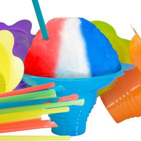 Avant Grub 810013931051 Snow Cone Cups With Straws Flower Cup Colorful Small Pack Of 50