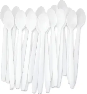 Avant Grub 810013934311 Extra Long Sturdy White 8in Premium Sundae Spoons 500ct Heavy Duty Disposabl
