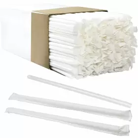 Avant Grub 817244023265 S Bpa-free Big Premium Straws 300 Pack. Paper-wrapped Clear T
