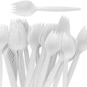 Avant Grub 817244029489 Bpa-free White Disposable Sporks 100 Pk. Recyclable Eco-friendly And Kid-saf