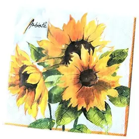 Avever 759170077373 20-ct 13x13 Floral Napkins Sunflower Paper Mothers Da