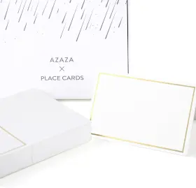 8541827030 Azaza 50 Pcs Place Cards With Gold Foil Border - Texture Table Tent