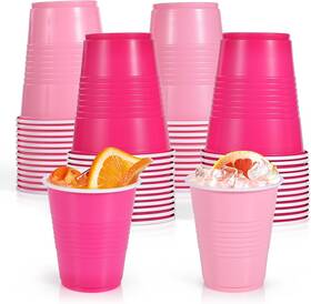Bachelorette Partyyincl 313041366357 50 Pcs Pink Disposable Plastic Drinking Cups - 12 Oz Party Bulk For Bache
