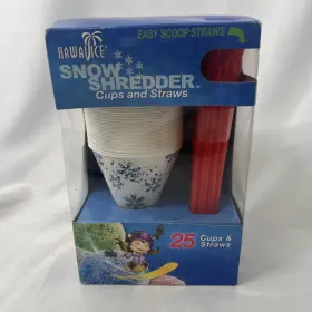 Sitcs25 Back To Basics Hawaiice Snow Shredder Cups And 25 Straws 25ct Party New