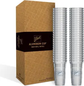 Ball Aluminum Cup 313021757700 Recyclable Party Cups Logo 12 Oz. 50 Per Pack
