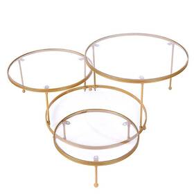 Balsa Circle Chdlr Cake15 Gold 001 23 In Gold 3 Tier Round Metal Cake Dessert Stand Clear Inch And