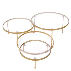 Cake15 Balsa Circle Chdlr Gold 001 23 In 3 Tier Round Metal Cake Dessert Stand Clear Inch And