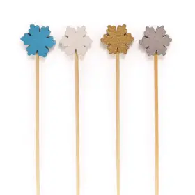 Bamboomn 941204007164 Winter Holiday Snowflake Picks Skewers For Appetizers Desserts Cocktails -