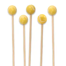 Bamboomn 955114926736 3.9 Inch Decorative Sports Ball End Bamboo Cocktail Fruit Sandwich Picks Skewers