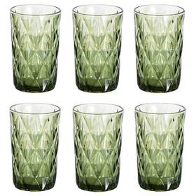 Bandesun 767136446361 Thick Glassware Drinking Glass Set Of 6 Diamond 12 Ounces Green