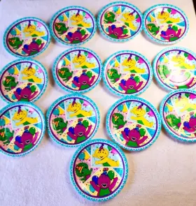 Barney 011179142446 And Pals Paper Plates Lot Of 13 Vintage 9 Inch 1995 Party Cake Baby Bop