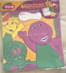 Act-1332 Barney Vintage Activity Place Mats 8 Pack Lot Of 6 So 48 Coloring