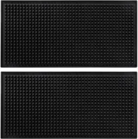 Mat-p05bk02 Barsics 12 Inch X6 Pvc Bar Service Mat Non-slip Petite Cocktail And Coffee Black