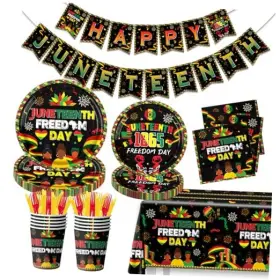 Bautoma 772168707960 Juneteenth Party Supplies - 142pcs June 19th Freedom Day Plates And Napkins Bautoma 772168707960 Juneteenth Party Supplies - 142pcs June 19th Freedom Day Plates And Napkins