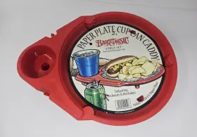 Bayou Classic 050904010506 Plastic Paper Plate Cup Can Caddy Holder Set Of 11 Red New