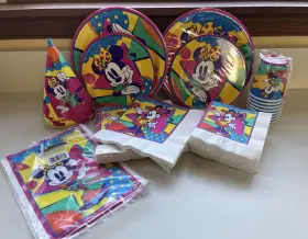 Beach Products 076526444284 Vintage 90 S Disney Hip Minnie Mouse Birthday Party Plates Cups Napkins Hats Etc