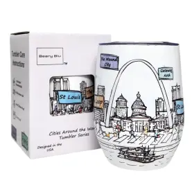 T350-hdstlouis-22 Beary Blu Cities Around The World 12 Oz Tumbler Series - Ounces St Louis