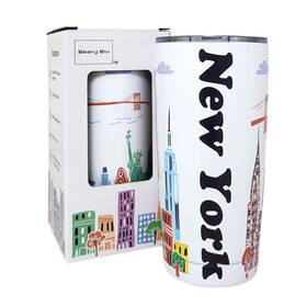 Beary Blu T600 City Themed Artwork Tumbler Collection - 20 Ounces New York