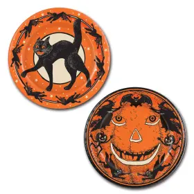 Beistle 034689080022 Halloween Round Plates 9 Inch Orange