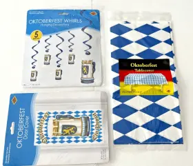 Beistle 034689579410 Oktoberfest Party Bundle Lot 3 Pcs Hanging Whirls Door Cover Table New