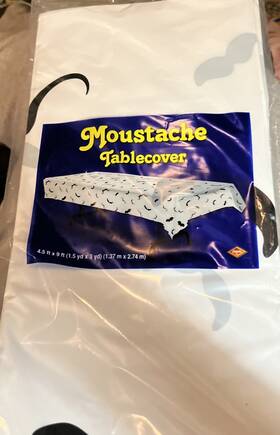 Beistle 54097 Moustache Tablecover Of Size 54 Inch X 108 For Halloween Baby Shower Party Supply
